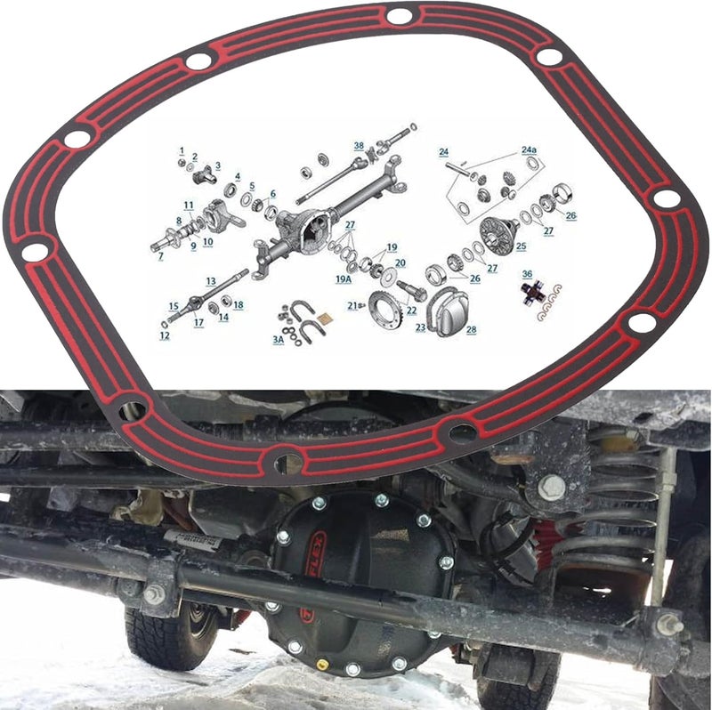 BEONEO D030 Differential Cover Gasket Fit for Dana 25/27/30 Steel core Rubber coated Fit JEEP FORD Front Axle Dana 30 - Image 4